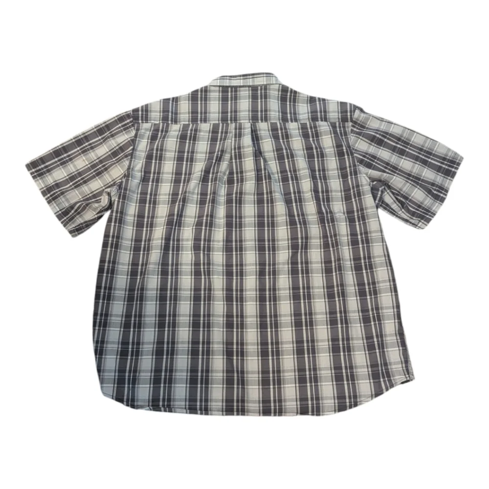 Dickies Relaxed Fit Gray Plaid  Button Collar Shirt Sleeve Shirt. Men's XL - Picture 2 of 6